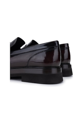 Tamer Tanca Erkek Hakiki Deri Bordo Loafer Ayakkabı 1068 9001 Erk Ayk Sk24-25 Bordo Acma Bordo
