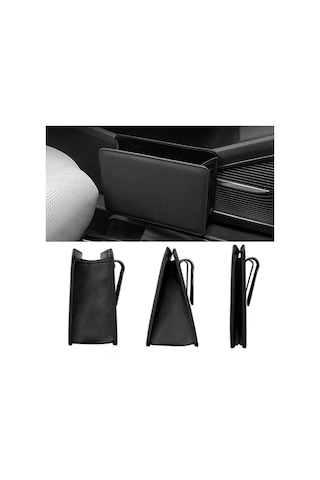 Siyah Araba Çöp Kutusu, Deri Araç Çöp Kutusu, Araba Çöp Kutusu Çöp Düzenleyici Tutucu, Katlanabilir Asılı Mini Araba Saklama Çantası Araba, Suv İçin