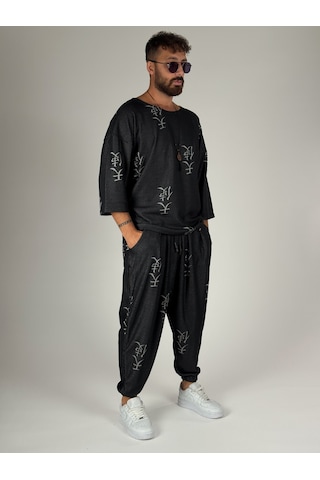 Cocopelli Erkek Chinese Desenli Fakir Kol Oversize T-shirt Coc2566 Çok Renkli