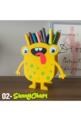 Sunnychum Neşeli Sarı Canavar Kalemlik Masa Üstü Düzenleyici