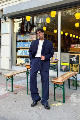 Flaw Oversize Takım Elbise Lacivert-28405 Lacivert