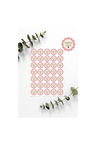 Desenli Thank You Teşekkür Stickers Paketleme Çıkartma Pytkstk97