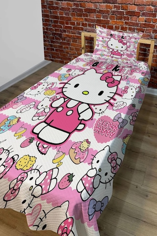 Dijital Baskı Hello Kitty Nevresim Takımı