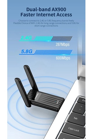 Conventions1 Mbps Wifi 6 Bt 5.3 Usb Adaptörü Çift Bant 2.4/5g