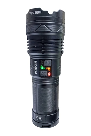Profesyonel Zoomlu El Feneri 60w - 7000 Lümen - 13.200 Mah - Type C - Metal Gövde 5250