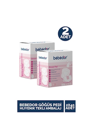 Bebedor Göğüs Pedi Hijyenik Tekli Ambalaj 40'lı 2 Adet