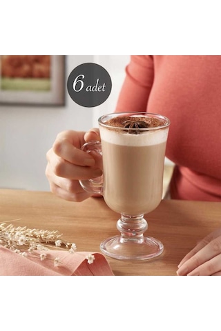 Paşabahçe Irish Coffee 6 Adet Kulplu Latte Bardak – Paşabahçe Lat