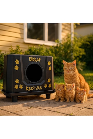 Kartepe Kedi Evi Kulubesi Outdoor Xl Yağmura Soğuğa Dayanıklı