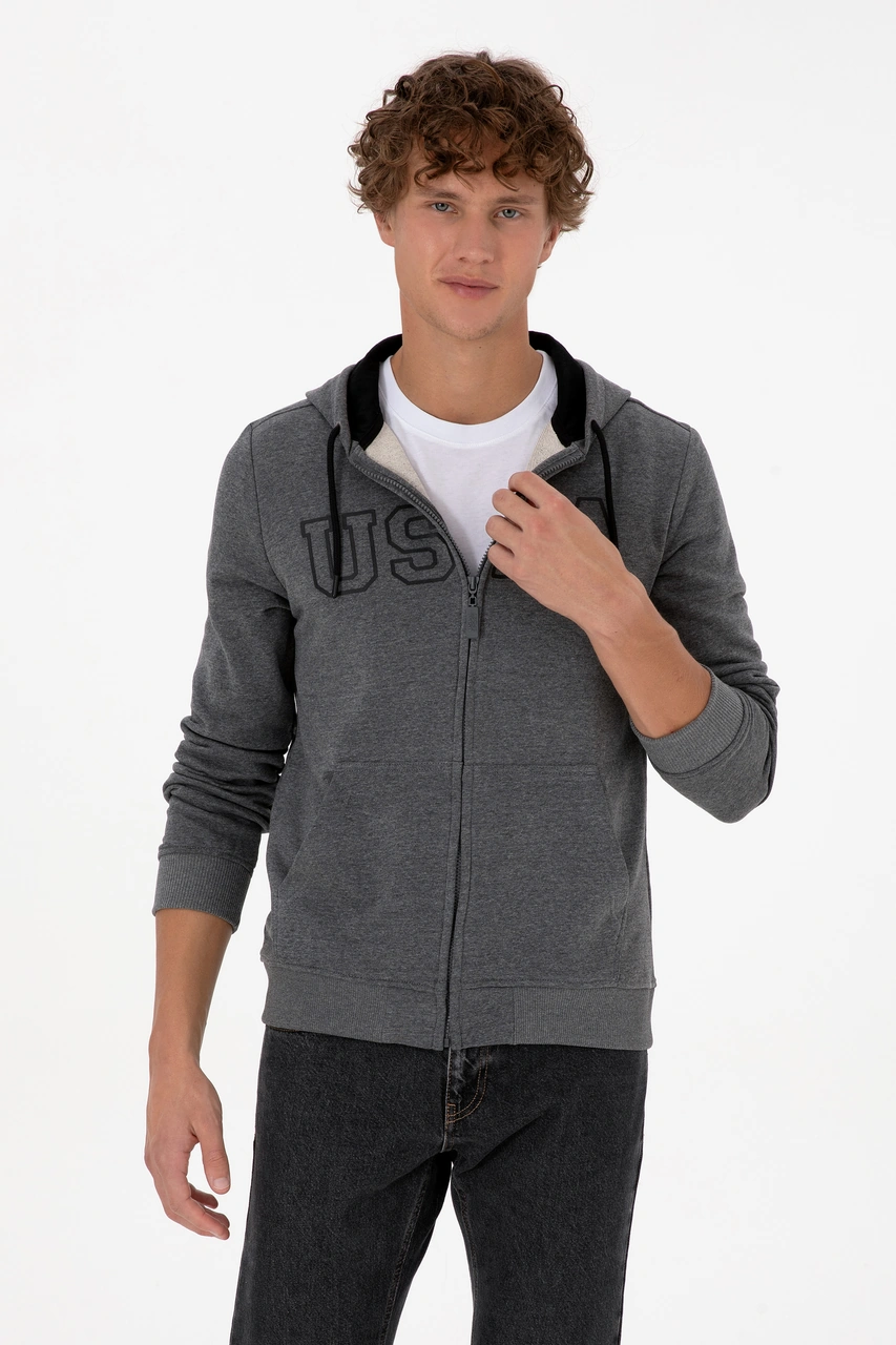 U.s. Polo Assn. Erkek Antrasit Melanj Hırka Örme 50313719-vr081 Antrasit Melanj