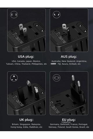 Çelikwork FC0014 20W Pd Type-c 2 Usb Hızlı Şarj Seyahat Taşınabilir Şarj Adaptör