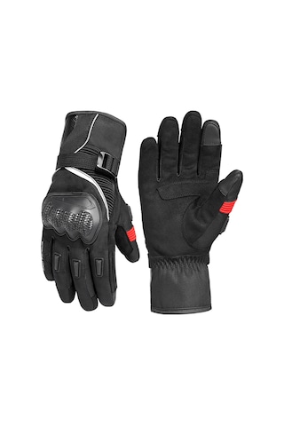 Yaozixa Kış Motosiklet Eldiveni Sıcak Tutucu Su Geçirmez Dokunmatik Ekran Uyumlu Siyah-xl