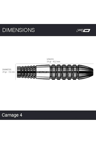 Red Dragon Carnage 4 % 90 Tungsten Çelik Uçlu Dart Oku