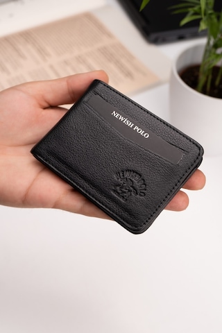 Newish Polo Erkek Hakiki Deri Cüzdan Ve Kartlık New152 Siyah