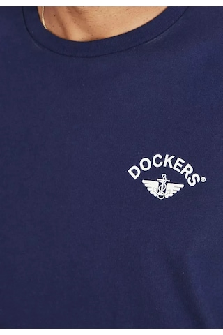 Dockers Erkek Minimalist T-shirt - Kısa Kol Yuvarlak Yaka Günlük Mavi