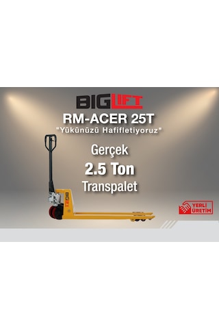 Big Lift Acer-25T 2.5 Ton Kırmızı Teker Transpalet