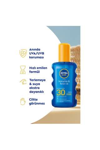 Sun Spf30 Koruma Ve Ferahlık Güneş Koruyucu Transparan Vücut Spreyi 200ml,ter Ve Suya Dayanıklı