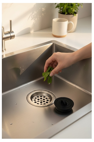 Süzgeçli Tıkaç 2 Li Set Mutfak Banyo Lavabo Tıkacı Krom Kaplamalı Paslanmaz Süzgeç Ve Gider Tıkacı Krom