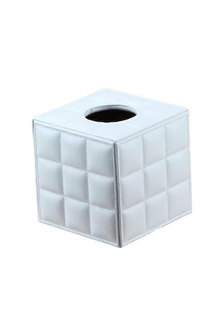 Kare Mendil Kutusu Tutucu Dekoratif Deri Mendil Kutusu Tutucu Modern Mendil Kutusu Banyo Lavabo Tezgahı İçin
