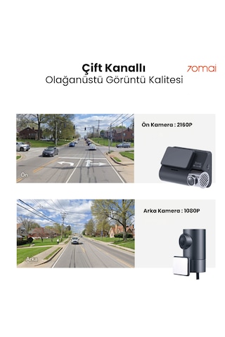 70Mai A800S-1 4K Araç İçi Kamera + Rc06 Arka Kamera Set