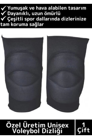 Luxery Özel Üretim Esnek Yumuşak Koruyucu Unisex Voleybol Futbol Dizliği Siyah