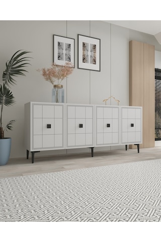 Ka1802b - Yuka Konsol, Tv Sehpası Beyaz 180cm Beyaz