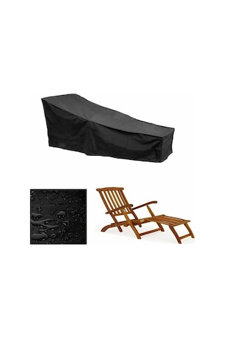 Açık Plaj Sandalyesi Toz Geçirmez Ve Su Geçirmez Kapak Sallanan Sandalye Mobilya Koruyucu Kapak, 200x40x85cm Siyah Gümüş Siyah - Gümüş