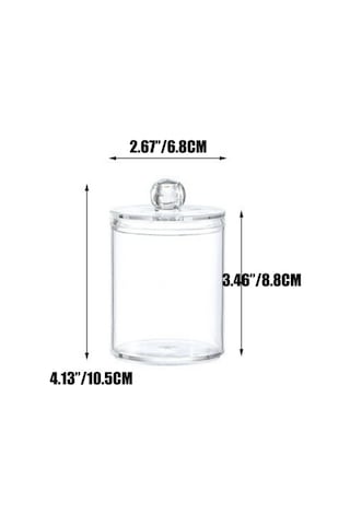 Youmex 4'lü Bambu Kapaklı Şeffaf Plastik Depolama Kavanoz Seti - Makyaj, Tıbbi Gereç Ve Küçük Eşyalar İçin Düzenleyici Organizer Şeffaf