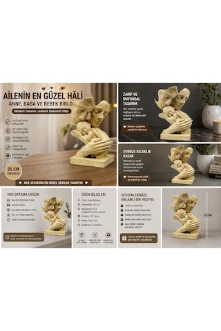 Modern Aile Biblosu Anne Baba Bebek Figürlü Dekoratif Obje 3d Baskı Sağlıklı Pla 25 Cm Şık Tasarım 25cm Modern Aile Biblosu Anne Baba Bebek Figürlü Dekoratif Obje 3d Baskı Sağlıklı Pla 25 Cm Şık Tasarım 25cm