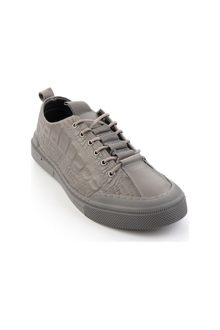 Gri Hakiki Deri Erkek Sneaker E01900251044 Gri