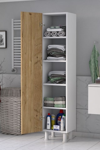 5 Raflı Banyo Boy Dolabı Beyaz Çam Atlantik Çam - Beyaz
