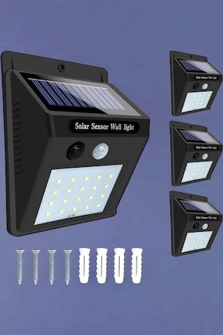 Solar Lamba Giriş, Bahçe Yol Avlu Hareket Sensörlü Led Parlak Gece Su Geçirmez Diğer