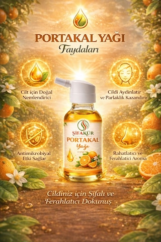 Şifakür Portakal Yağı Saf Doğal Canlandırıcı Cilt, Saç & Masaj Bakımı 20ml 20 Ml