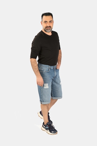 Balins Erkek Yırtıklı Kapri Mavi