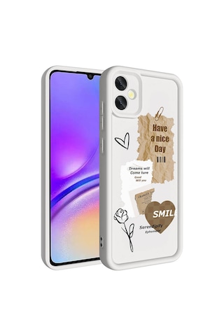 Galaxy Uyumlu A05 Kılıf Kamera Korumalı Baskılı Arka Yüzey Klas Kapak - Siyah Siyah Siyah