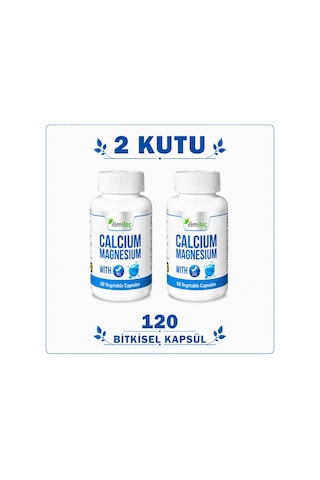 İlim Calcium Magnesium D3 Takviye Edici Gıda 2 x 60 Bitkisel Kapsül