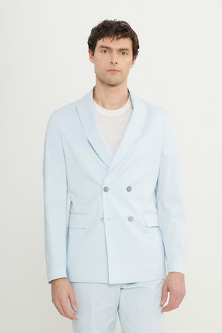 AC&Co / Altınyıldız Classics Erkek Acık Mavı Slim Fit Dar Kesim Kırlangıç Yaka Kapak Cepli Kruvaze Damatlık Smokin Takım Acık Mavı Açık Mavi