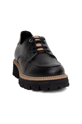 Mammamia D24ya-3850 Kadın Deri Oxford Ayakkabı D24YA-3850-R7307 Siyah