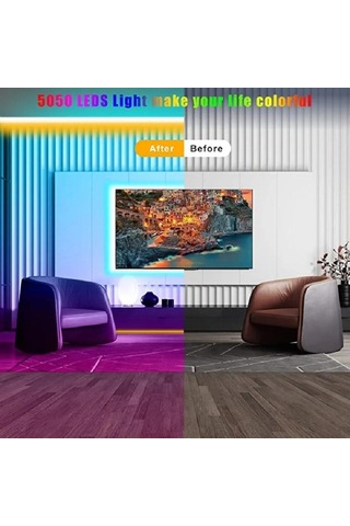 Tv Arka Plan Duvarı, Yatak Odası Dekorasyonu İçin Dc 5vrgb Uzaktan Kumanda Işığı İl Kontrolü Neon Işığı Led Aydınlatmalar 56668578