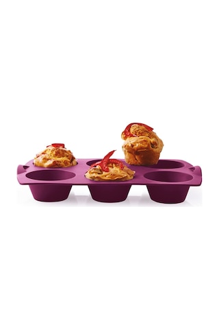 Tupperware Silikon 6'lı Muffin Pişirme Kalıbı Mor