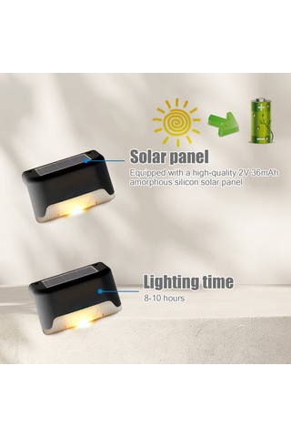 Merdiven Ve Korkuluklar İçin Güneş Enerjili Aydınlatma 8'li Paket
