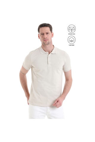 Hatemoğlu 3536etc22c02 Regular Fit Pamuk Polo Yaka Erkek Tişört Bej