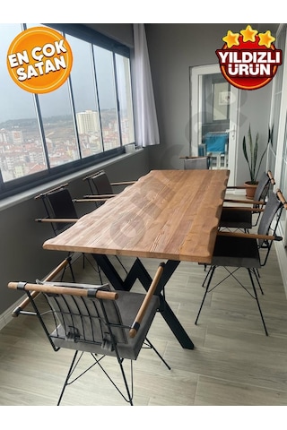 Ntconcept Doğal Ahşap Yemek Masası -60cm-120cm-h76cm