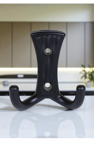 Troy Portmanto Vestiyer Duvar Dolap Elbise Askısı Siyah Metal Kapı Askılığı Askılık 5 Adet Siyah