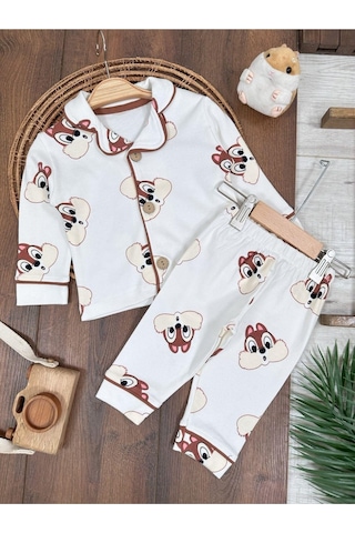 Bebek Ve Çocuk Mevsimlik Pijama Takımı 4bb2 Beyaz