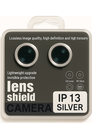 Apple Uyumlu iPhone 13/13 Plus Kamera Lens Koruyucu Black/silver Yüksek Çözünürlüklü-parlak-güçlü Silver
