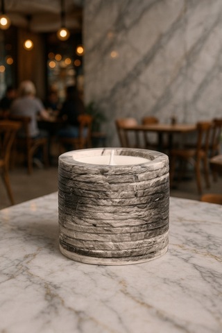 Dekoratif Kokulu Mum Home Mermer Deseni