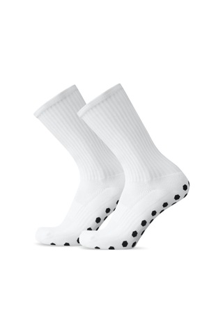 Tenfowee Antiskid Kaymaz Altlı Futbol Çorabı - Komforlu Poliester, Nefes Alıcı, 1 Çift Beyaz Beyaz