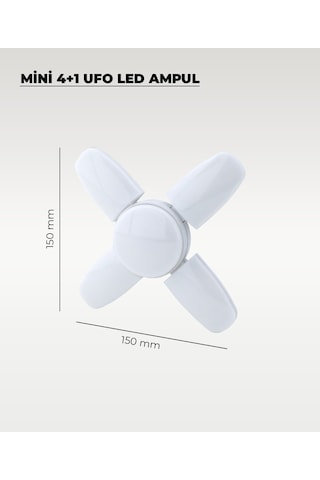 30w Mini Pervane 4+1 Kanatlı Ampul 6500k Beyaz Işık 1 Adet