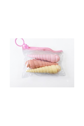 Unicorn Boynuzu Tasarımlı 3'lü Pastel Fosforlu Kalem Seti - Şeffaf Çantalı Sevimli Kawaii Kalem Pembe