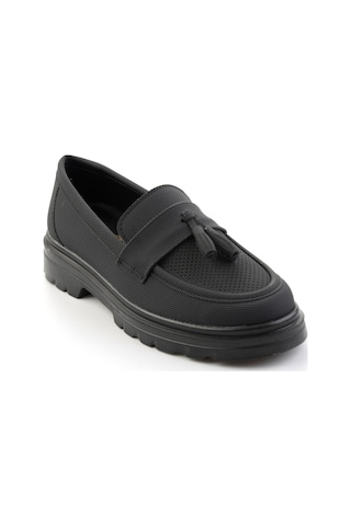 Bambi Siyah Kadın Loafer Ayakkabı K01536105137 Siyah
